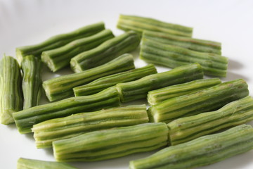 Close up of sliced drumstick or Moringa Oleifera