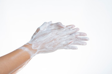 Hygiene. Cleaning Hands. Washing hands with soap