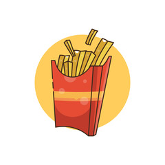 Flat Illustration Vector Graphic of French Fries Fast Food. Perfect for Greeting Card, Invitation Card, Poster, Banner, Icon, Menu, etc.