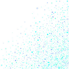 Blue, cyan, turquoise glitter stars confetti