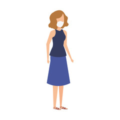 woman using face mask isolated icon vector illustration design