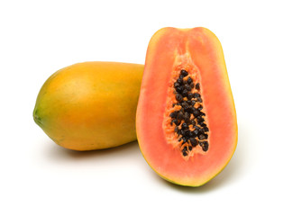 Papaya isolated on the white background