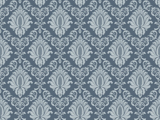 Damask seamless pattern element. Vector classical luxury old fashioned damask ornament, royal victorian seamless texture for wallpapers, textile, wrapping. Vintage exquisite floral baroque template.