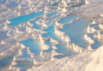 Pamukkale, Turkey - one of the most famous attractions of Turkey, and a Unesco World Heritage site,...