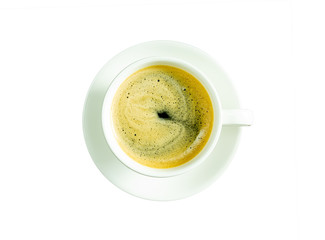 Black coffee cup on isolated white background.