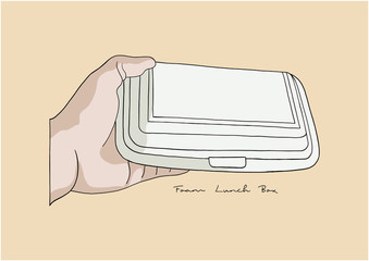 Vector Illustration of Food Foam Box