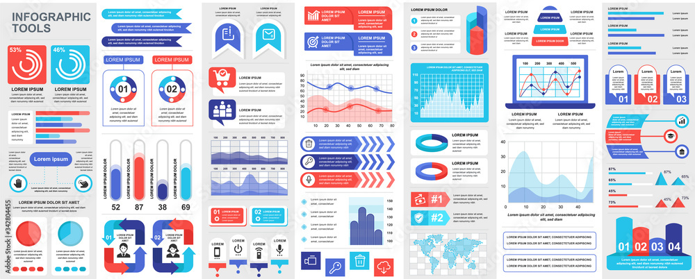 Poster Bundle infographic UI, UX, KIT elements with charts, diagrams, workflow, flowchart, timeline, online statistics, marketing icons elements design template. Vector info graphics and infographics set.