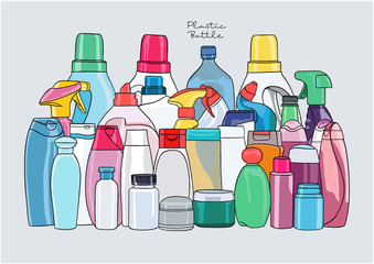 Vector Illustration of Plastic Bottles / Containers