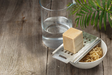 Grated soap for homemade natural laundry detergent
