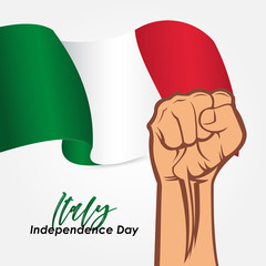 Italy Independence Day Banner With Flag Illustration