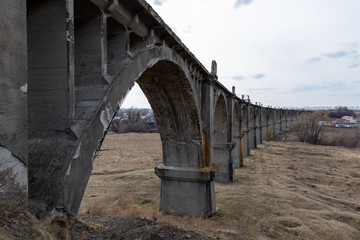old stone train bridge viaduct