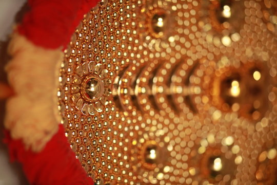 A traditional form of Kerala. Locally it is known as "Nettipattam". Which is similar to the face of elephant. It is a symbol showing the proud. Nettipattam for elephant ornament elegance for elephant