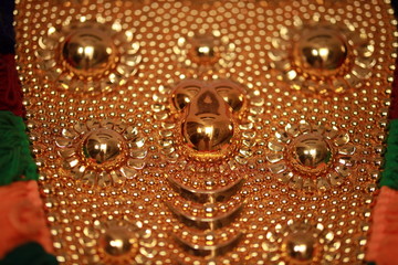 A traditional form of Kerala. Locally it is known as "Nettipattam". Which is similar to the face of elephant. It is a symbol showing the proud. Nettipattam for elephant ornament elegance for elephant