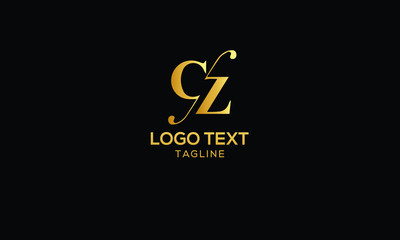 CZ logo design template vector illustration minimal design