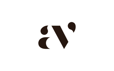 av or va and a, v Lowercase Letter Initial Logo Design, Vector Template - obrazy, fototapety, plakaty
