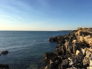 sunset on the coast of crete