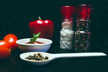 Ingredients and sauces for pizza