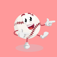 Baseball Logo Mascot Hi pose and background with flat design style for your mascot branding.