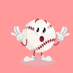 Baseball Logo mascot surprise pose and background with flat design style for your mascot branding.