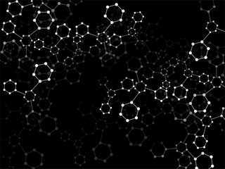 Abstract molecular structure, scientific geometric background. Technology hexagons structure. Vector illustration