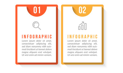 Minimal infographic template design with numbers 2 options or steps.