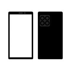 The design of the smartphone on both sides. Display and back side with cameras.