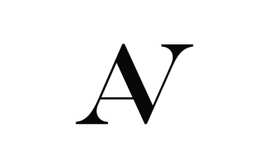 AV or VA and A, V Uppercase Letter Initial Logo Design, Vector Template
