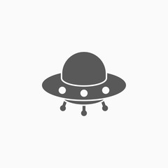 UFO icon, saucer vector, space illustration