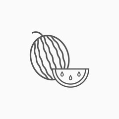 watermelon icon, fruit vector, food illustration