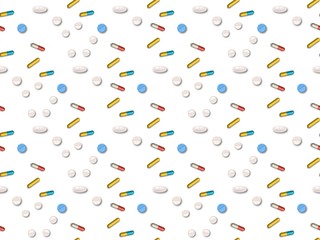  and tablets on a seamless spring pattern.