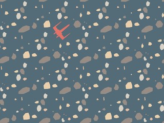 Bright colors of seamless pattern with stones and debris.