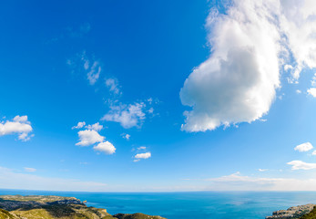 Fototapeta na wymiar Beautiful scenic panoramic view of the sea and sky