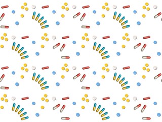 Seamless bright spring pattern with  capsules and   capsules.