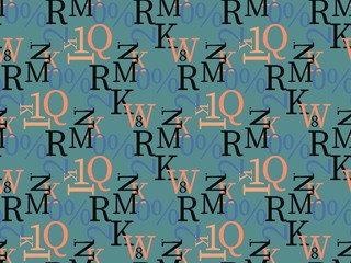 Bright colors of seamless pattern with  letter and .