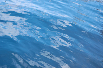 Background from the blue surface of the water of the sea, ocean. Smooth the water.