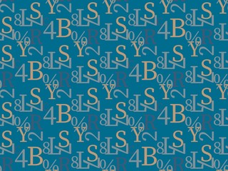 Seamless bright spring pattern with alphabet and   letter.