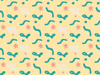 Bright colors of seamless pattern with  medicine and  under the microscope.