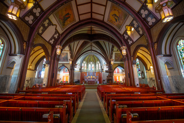 Altar inside Saint Mary of the Assumption Parish Church at 5 Linden Pl at Harvard Street in...