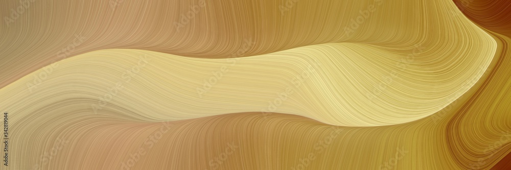 Poster abstract modern horizontal header with dark khaki, dark golden rod and khaki colors. fluid curved fl