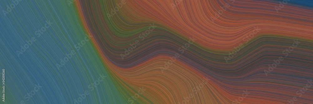 Aufkleber abstract flowing horizontal header with dark olive green, old mauve and sienna colors. fluid curved 