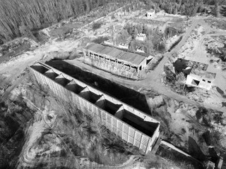 Abandoned industrial complex.Kiev Region (drone image,infrared filter)
