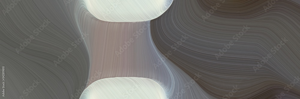 Poster abstract decorative horizontal header with dim gray, light gray and gray gray colors. fluid curved flowing waves and curves