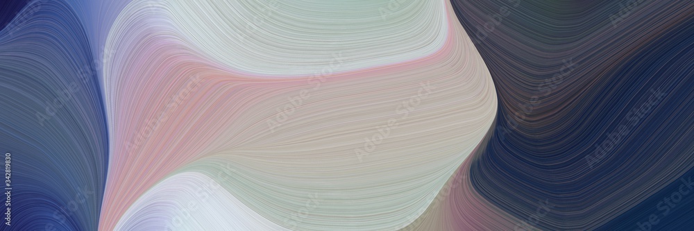 Poster abstract artistic header design with ash gray, very dark blue and dark slate blue colors. fluid curv