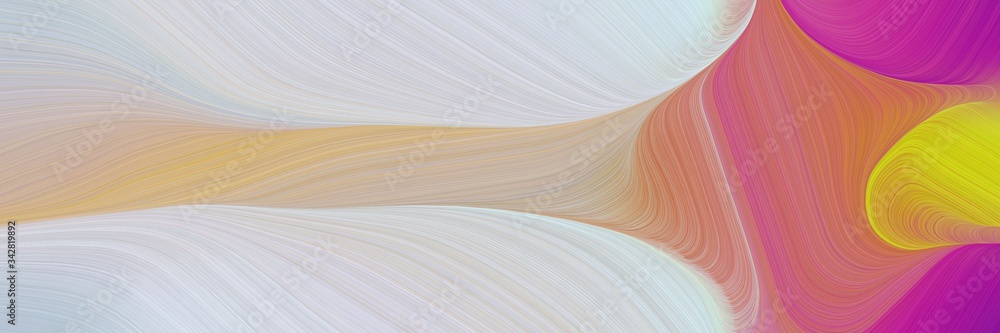Aufkleber abstract decorative horizontal header with pastel gray, light gray and peru colors. fluid curved lines with dynamic flowing waves and curves