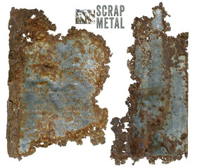 Old rusted torn damaged scrap metal