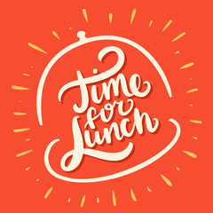 Time for lunch. Vector lettering.