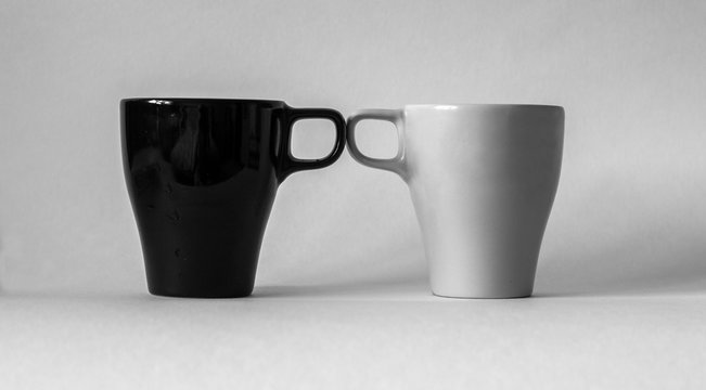 Black and white mug close up shot