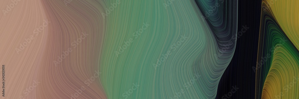 Aufkleber abstract surreal designed horizontal banner with dim gray, rosy brown and very dark pink colors. fluid curved lines with dynamic flowing waves and curves