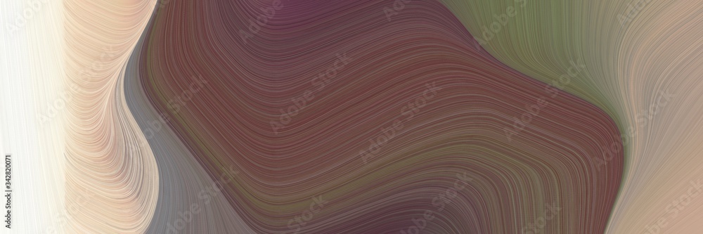 Poster abstract flowing designed horizontal banner with pastel brown, antique white and old mauve colors. f