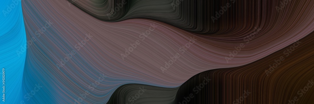 Poster abstract flowing horizontal header with very dark violet, very dark pink and light sea green colors. fluid curved lines with dynamic flowing waves and curves